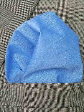 Gascoigne Extra Large Supima Cotton Pocket Square Handkerchief Blue Men's